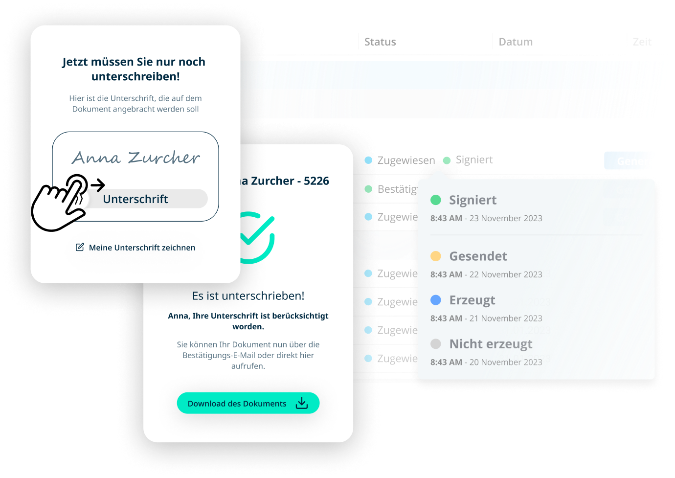 Contracts in one swipe DE
