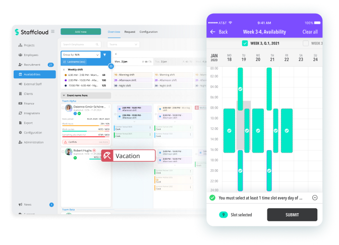 Check availability for fixed shifts